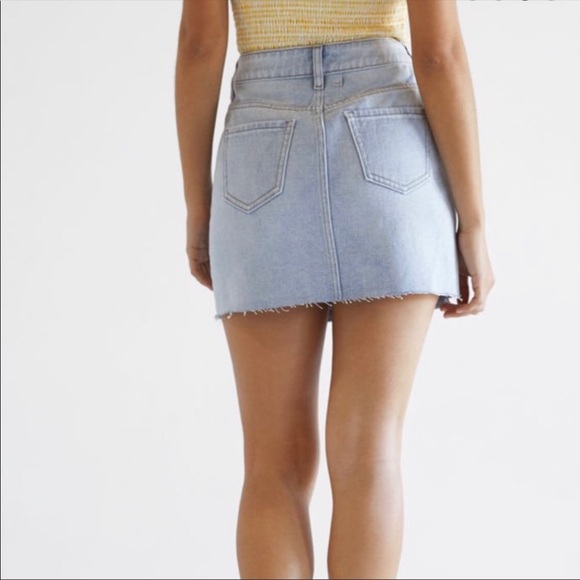 5/$25 Pacsun Distressed Zip Front Denim Jean Skirt - Picture 2 of 10
